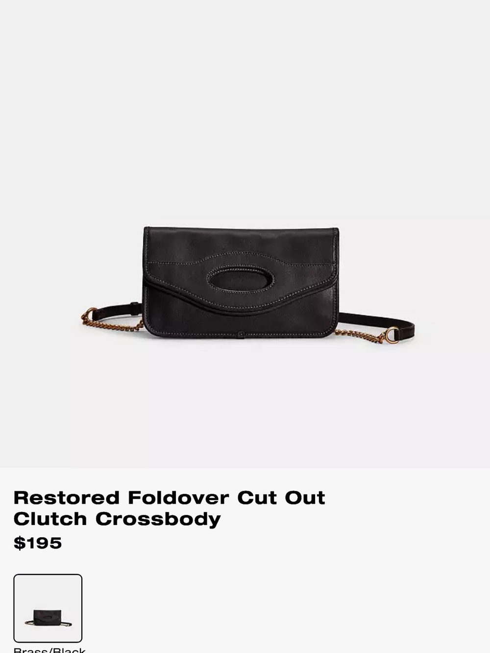 Black Leather coach Clutch